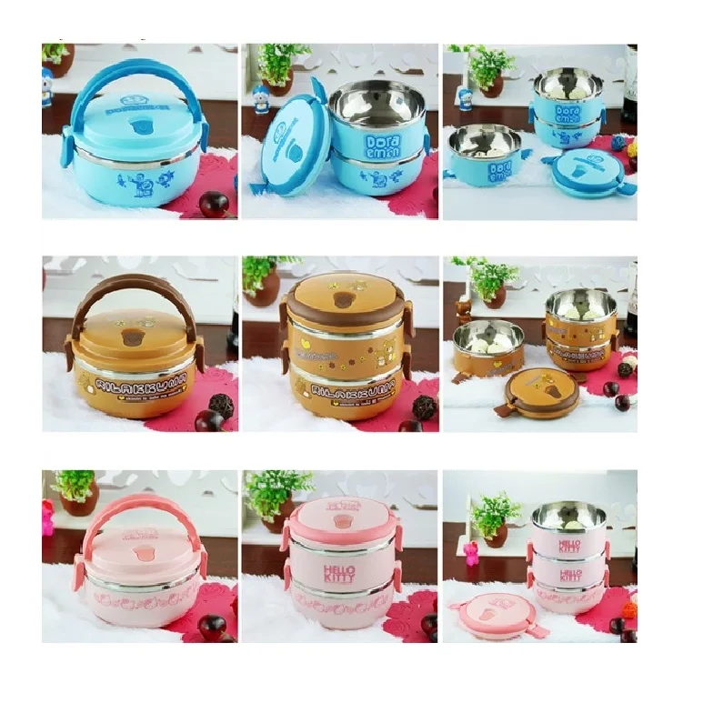 Бесплатная доставка двухслойный мультяшный портативный контейнер для хранения