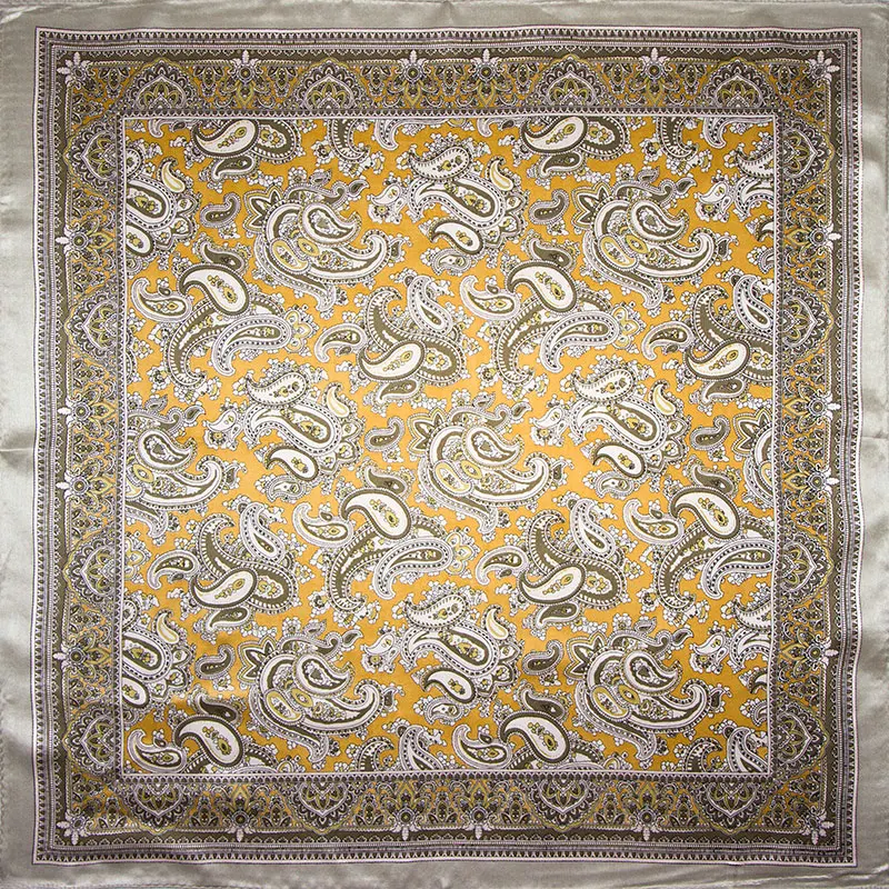 Женский шарф из 100% шелка с узором пейсли шелковый бандана 2019 | Аксессуары для