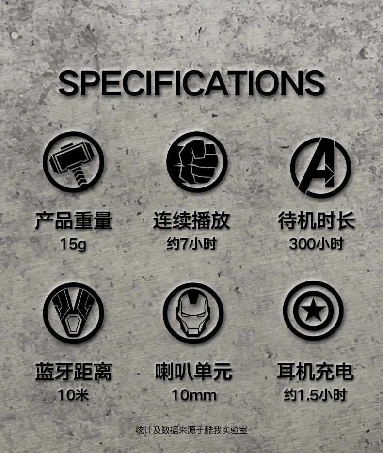 Fanshu Marvel мстители Супер Герой Беспроводные наушники Bluetooth 5,0 Спортивная гарнитура шейный браслет для iPhone Xiaomi Airdots