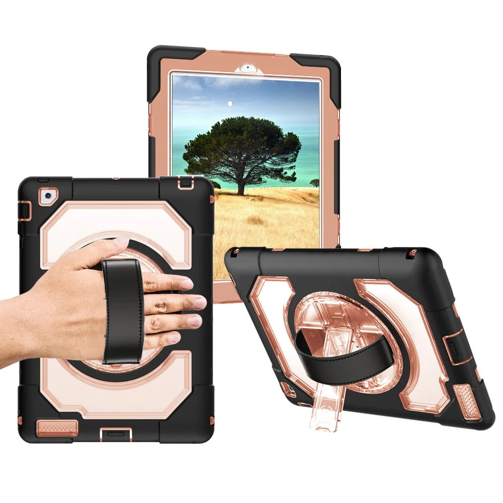 Силиконовый чехол для iPad 2/3/4 ударопрочный защитный с 360 вращающейся ручкой