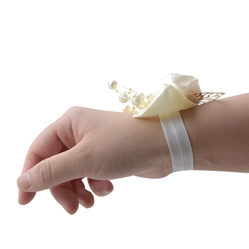 Новое поступление 5*10 см однотонные цветы на запястье для невесты свадьбы