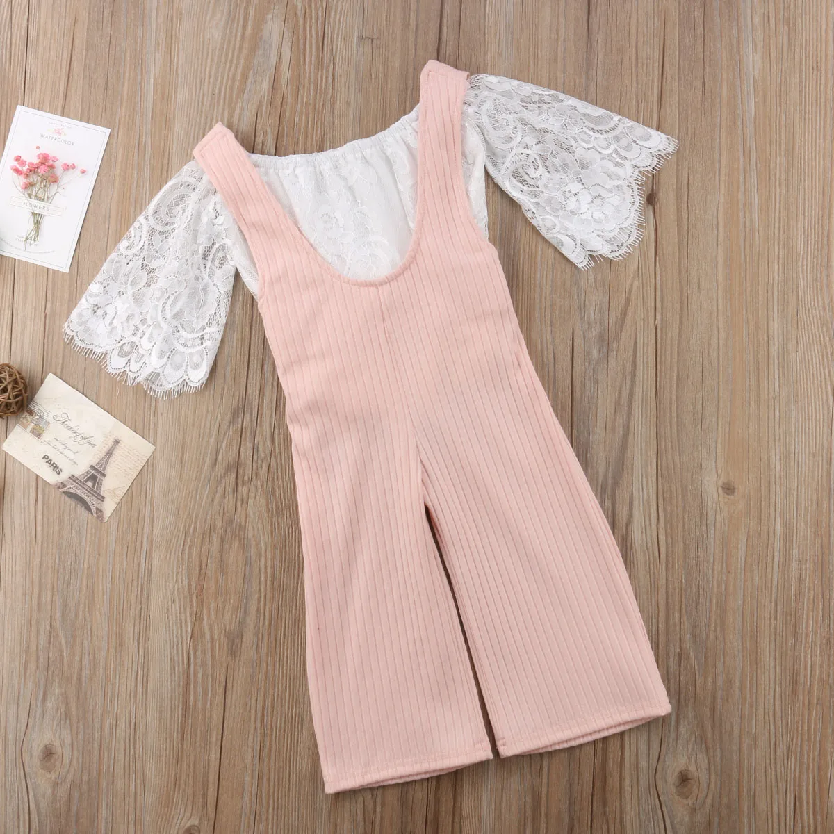 Восхитительный комплект одежды из 2 предметов для маленьких девочек кружевная