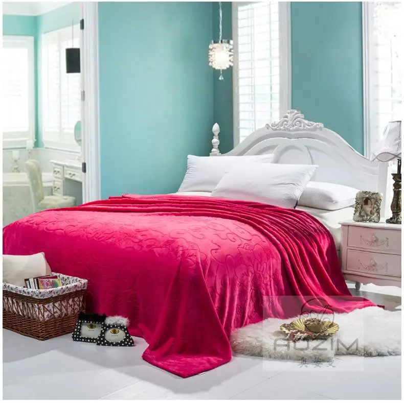 meihong 1 шт. четыре сезона коралловый флис тканевые одеяла сплошной цвет для взрослых и детей Цветочный Шерстяной одеяло - Цвет: meihong