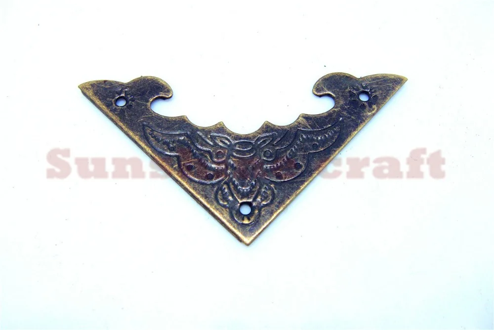 50 шт. 40 мм длина стороны антикварные деревянные угол летучей мыши наклейки