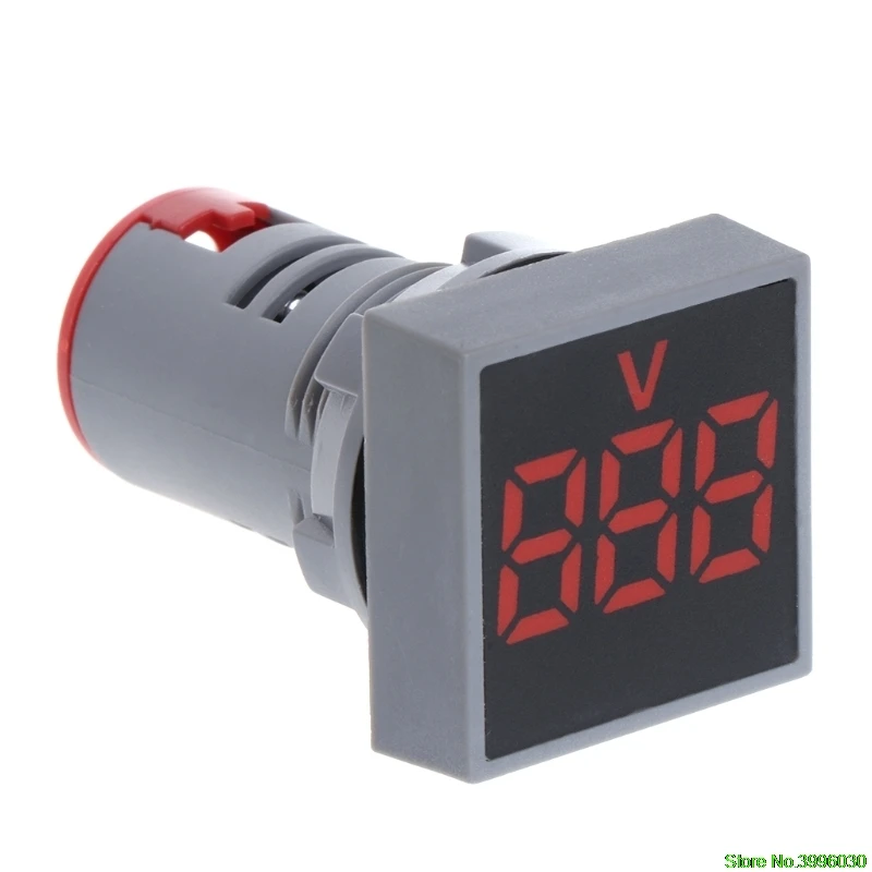 22 мм переменного тока 12 500V Вольтметр квадратный Панель светодиодный цифровой