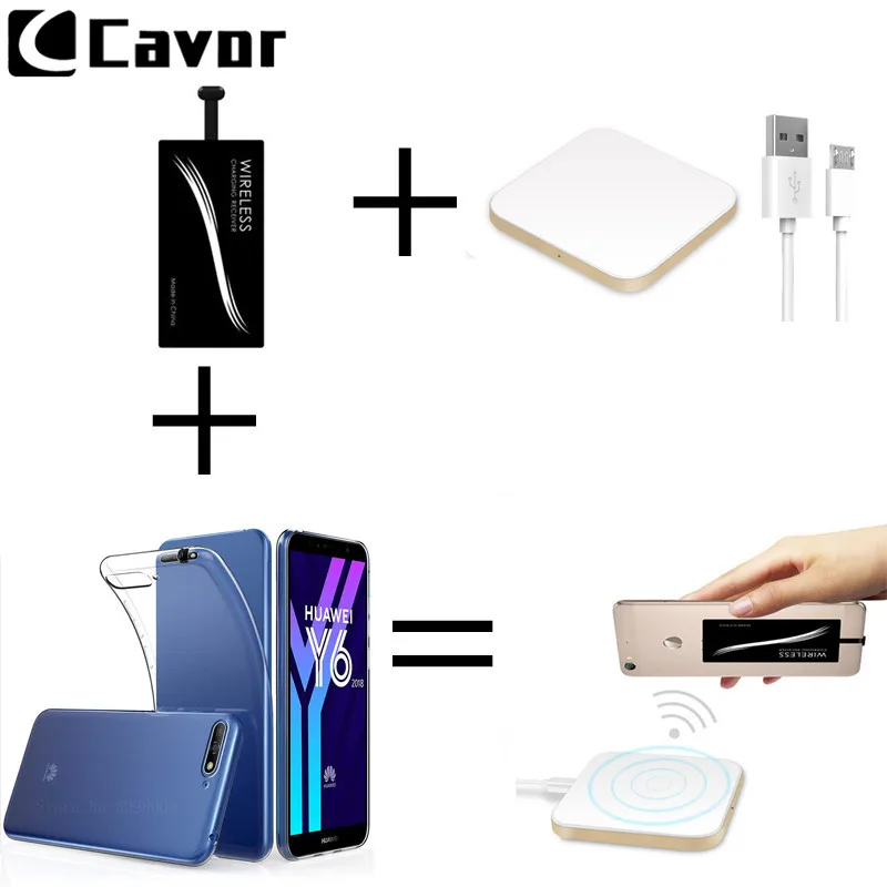 Qi Wireless Charger Power Pad For Huawei P Samrt Plus 2019 Case Mobile Accessory Charging Receiver With Cable | Мобильные телефоны
