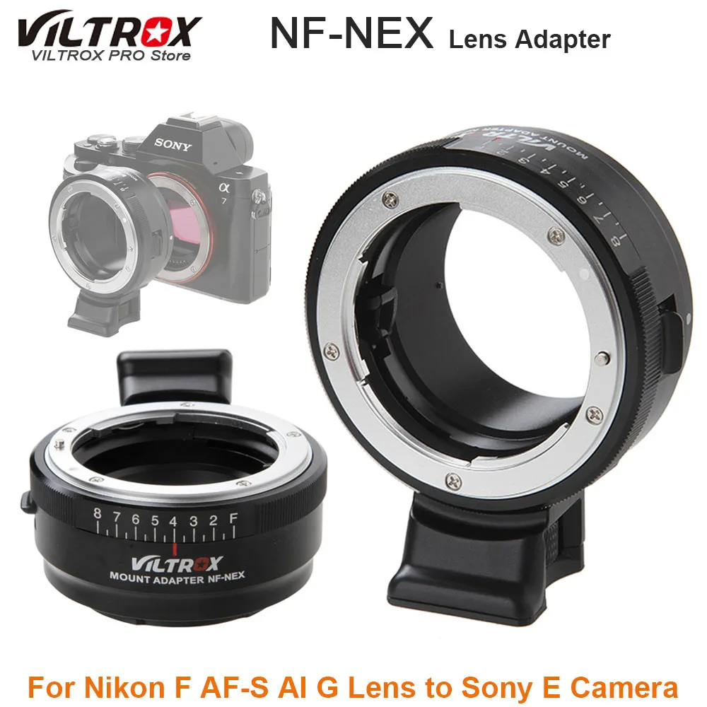 Адаптер для объектива Viltrox с кольцом диафрагмы штатива Nikon F NF-NEX AI G объектив Sony E