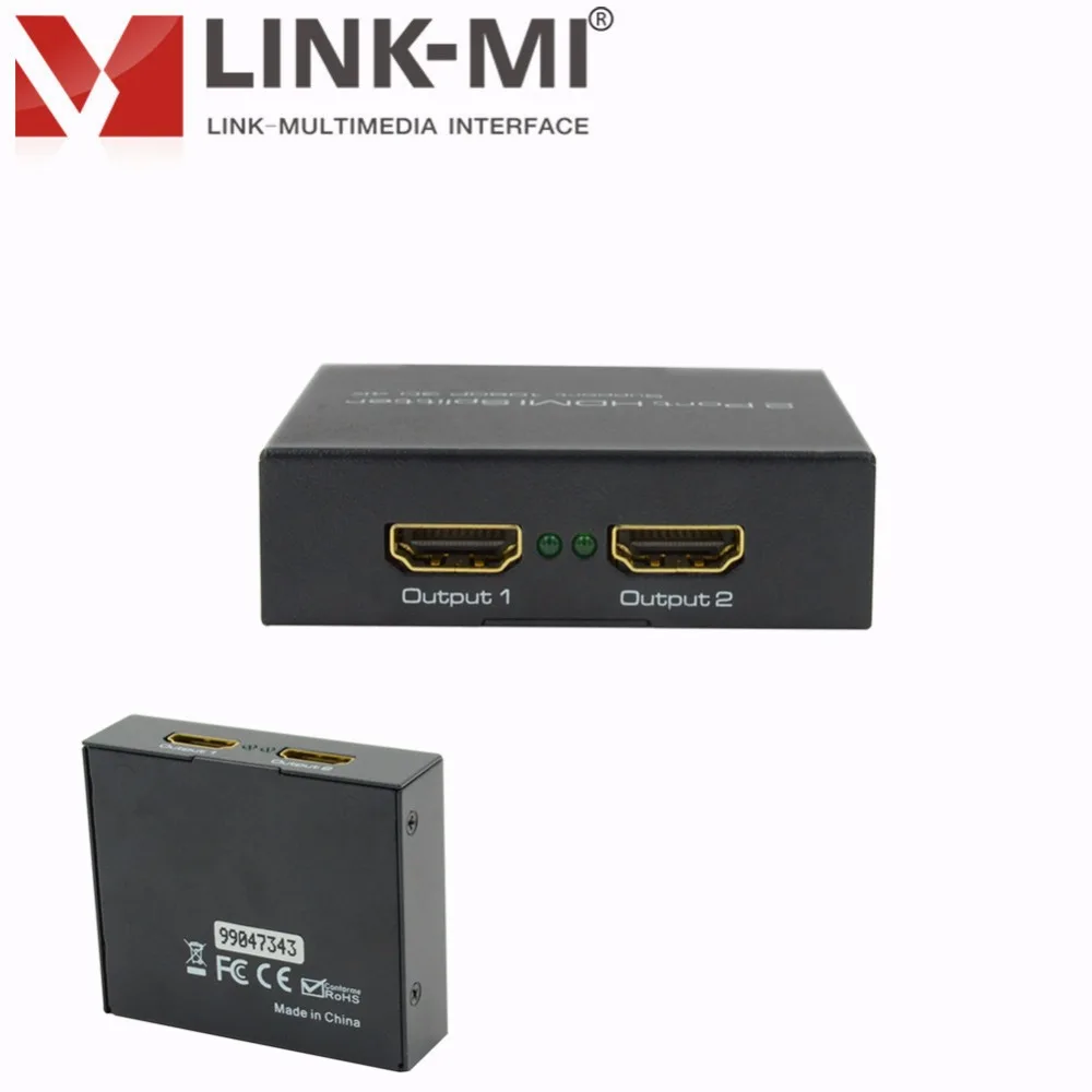 LINK MI 1x2 Разделитель с мультимедийным интерфейсом высокой четкости HD видео 1080p 3D 4K x