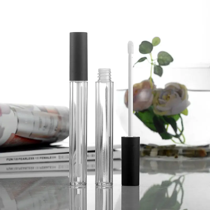 

10pcs/lot New Arrived 10ml Cylindrical Acrylic Lip Gloss Tube Empty Cosmetic Clear Lip Gloss Tubes Containers Bottle With Brush