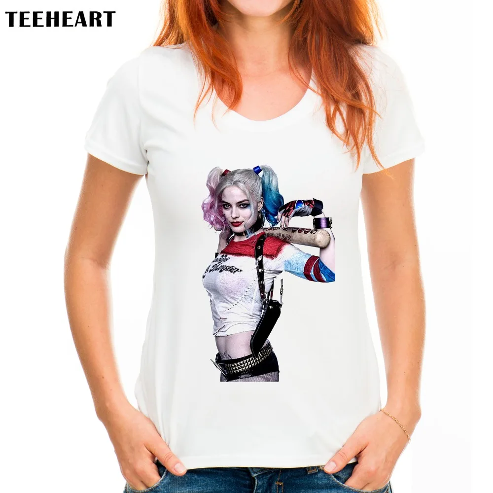 TEEHEART Харли Куинн уличная женская летняя футболка с круглым вырезом и коротким