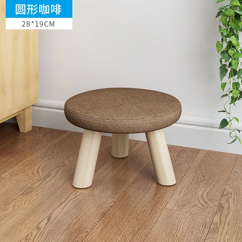 Round coffee Табурет оригинальность маленькая скамейка низкий табурет из цельного дерева домашний тканевый художественный маленький табурет круглый табурет диван табурет - Цвет: Round coffee