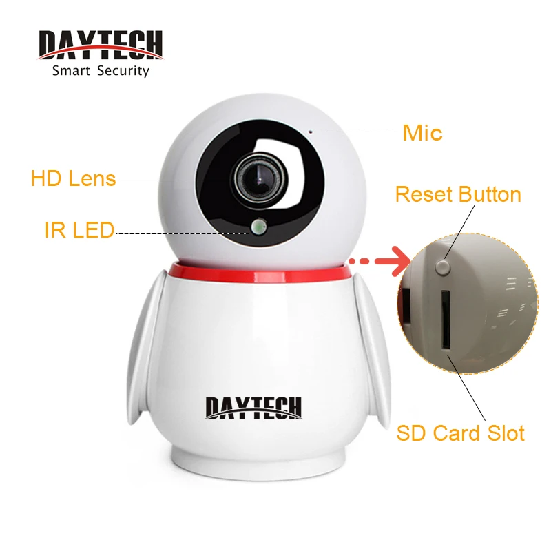 DAYTECH 2MP умная IP камера безопасности беспроводная WiFi мини камера 1080P детский монитор аудио облачная запись IOS Android автоматическое отслеживание