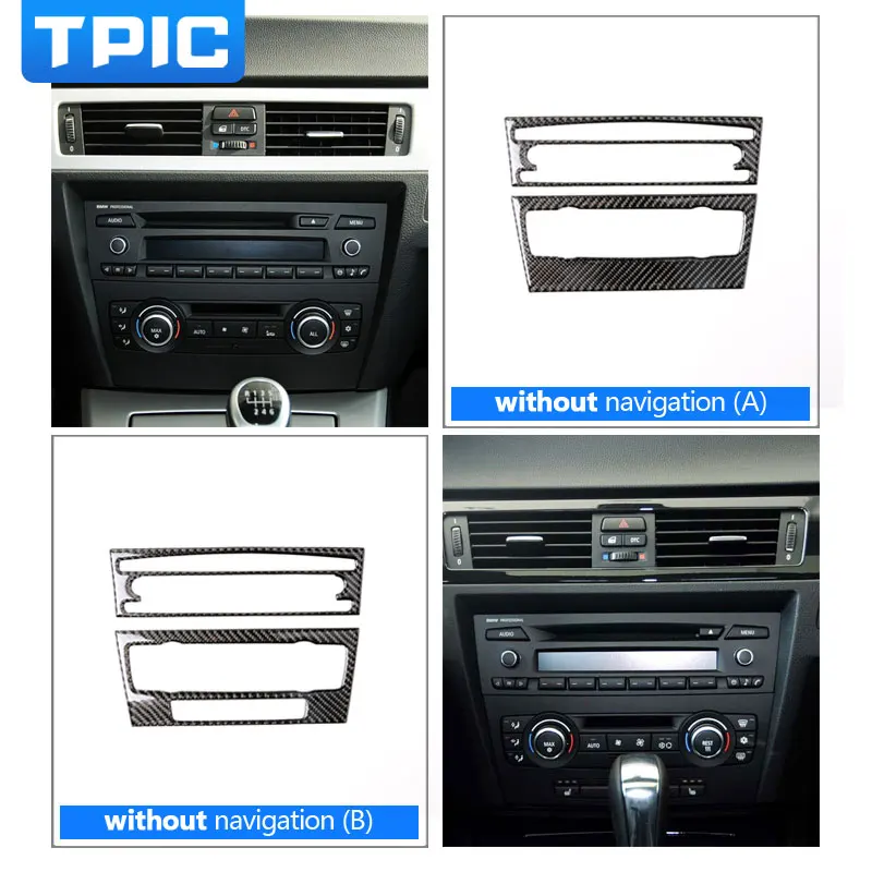 TPIC кондиционер из углеродного волокна CD панель декоративная накладка для BMW E90