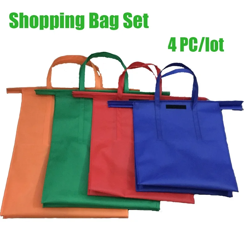 4PCS/Set Cart Trolley Supermarket Shopping Bag Grocery Grab Bags Foldable Tote Eco-friendly Reusable | Дом и сад