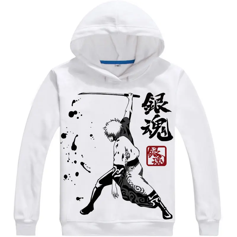 Gintama Silver Soul Толстовка Аниме Костюм Саката гинтоки Пуловер с рисунками из