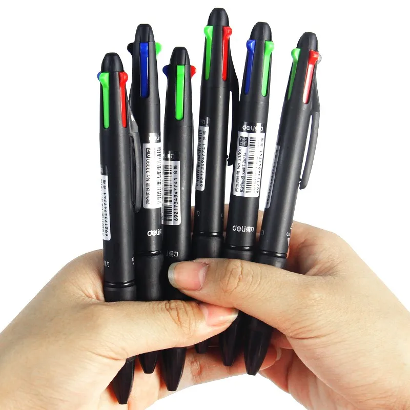 

2pcs/lot MultiColor Pen Fine Point 4 in 1 Colorful Retractable Ballpoint Pens, Multi Function Pen, (0.7mm)