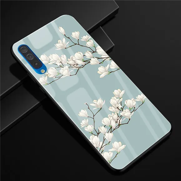 K 6,4 ''для samsung Galaxy A50 чехол A 50 стекло Funda жесткий чехол для samsung Galaxy A50 мягкая рамка A 50 закаленное - Цвет: 22