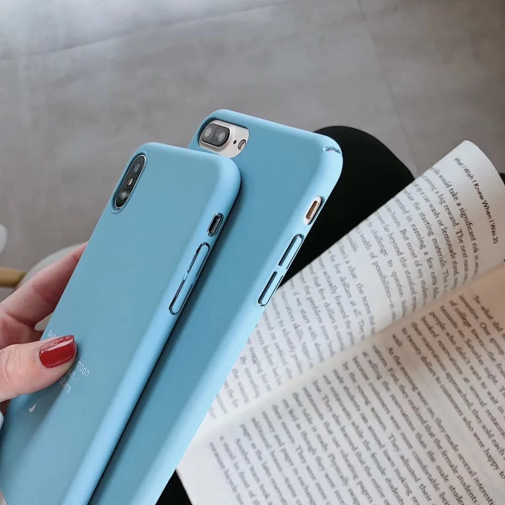 Мультяшный простой чехол с надписью для iPhone X XR XS Max 8 7 6 6s пластиковый телефона