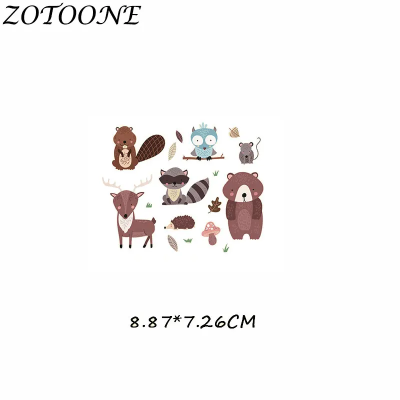 ZOTOONE DIY нашивки с теплопередачей для аппликация на одежду Детская одежда украшения милый мультфильм животных сочетание железа на нашивках - Цвет: 371