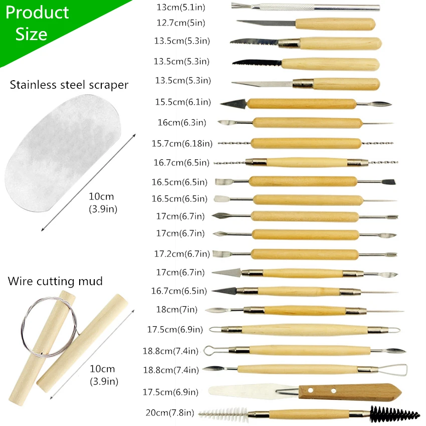 DIY Professional Polymer Clay Tools Wood Soft Carving Sculpture Playdough Fimo Gadget Charm Model Bag Kit For Art Beginner | Игрушки и