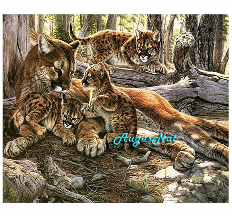 lions diamond painting cross stitch family wall art decor dots picture animal scenery embroidery stickers needlework kit | Дом и сад
