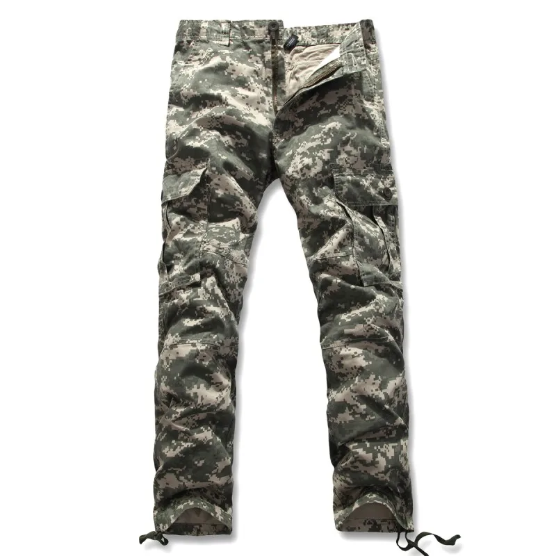 ArmyGreen Осень, новые мужские повседневные штаны, камуфляжные штаны, прямые альпинистские брюки, мужские штаны с несколькими карманами - Цвет: ArmyGreen