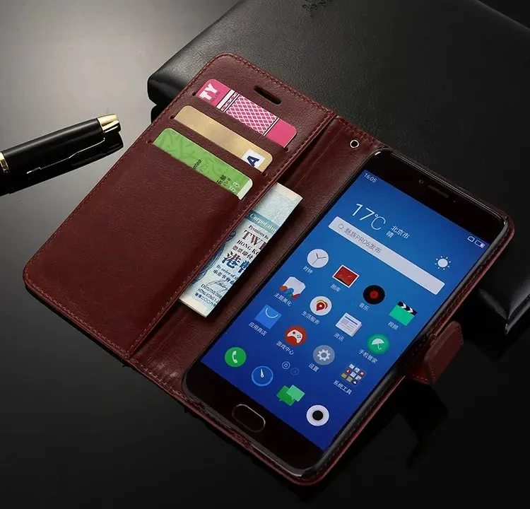 Роскошный кожаный чехол-бумажник с подставкой в стиле ретро для Meizu Pro 7 Plus чехол 6