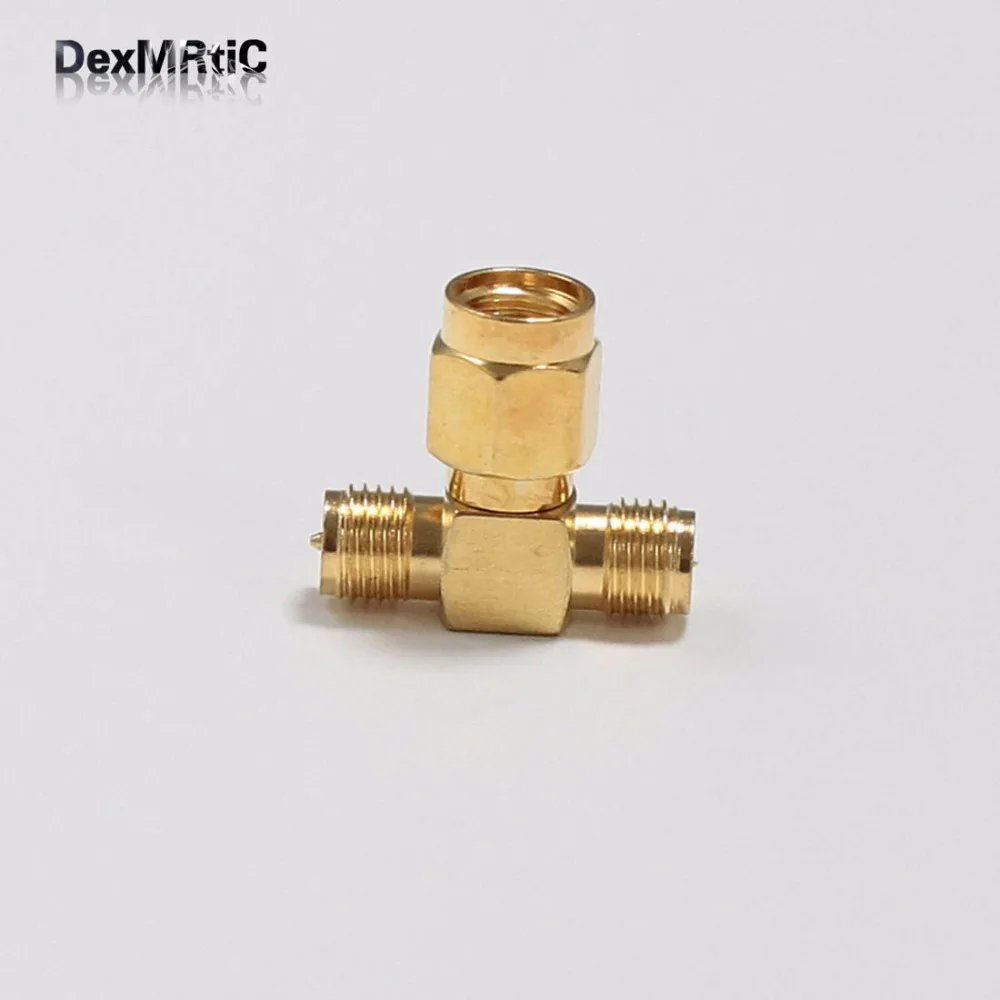 

1pc RP-SMA male plug switch 2*RP-SMA female jack RF Coax Adapter convertor straight goldplated NEW wholesale