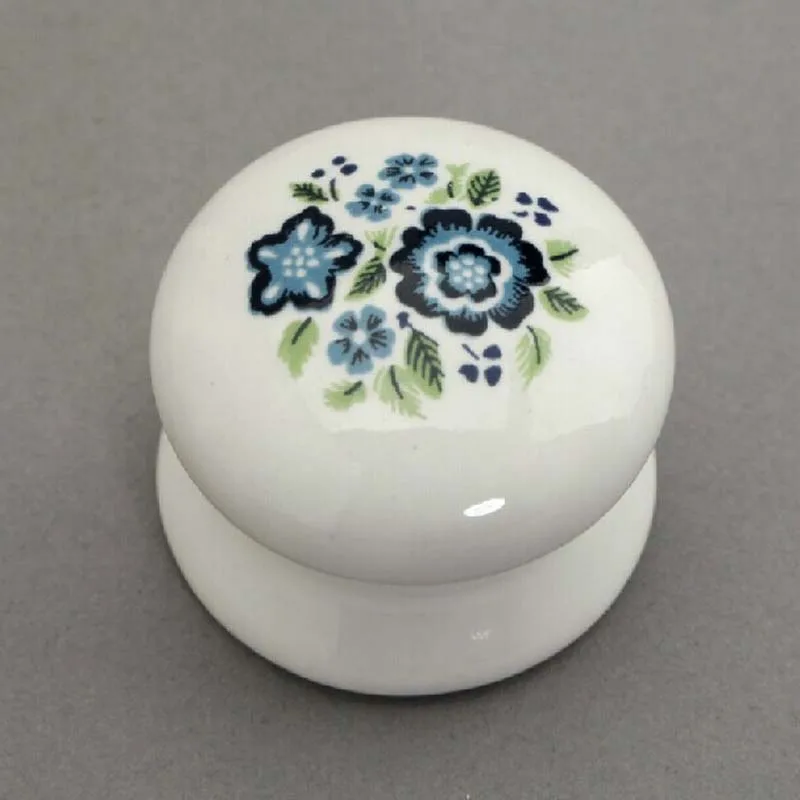 

Drawer knob white and blue porcelain kitchen cabinet knobs rural ceramic dresser cupboard door pulls country side handles