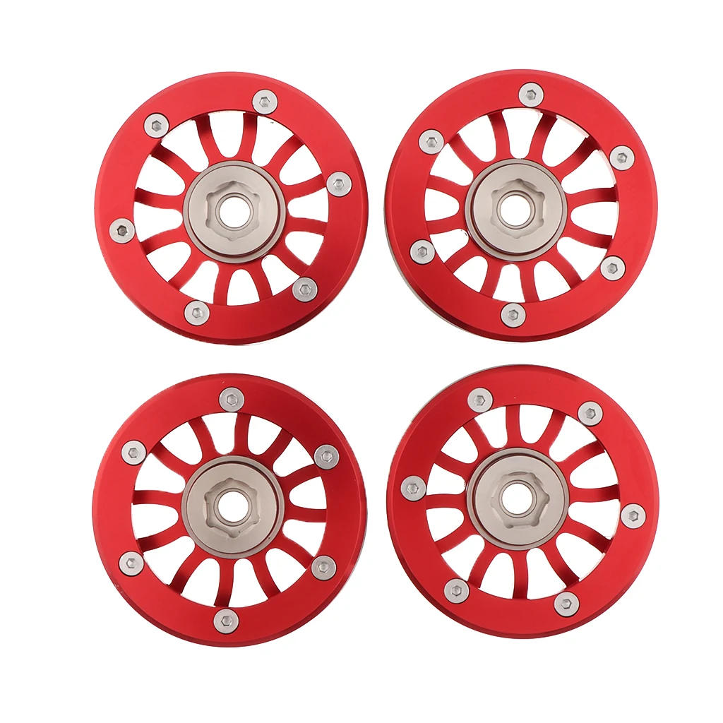 4-Piece 2.2inch Aluminum Alloy Wheel Rim with Beadlock for 1:10 Traxxas TRX-4 D90 D110 RC Crawler | Игрушки и хобби