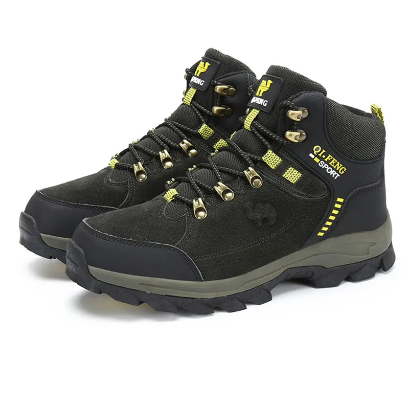 Зимние мужские походные ботинки из натуральной кожи для прогулок бега треккинга