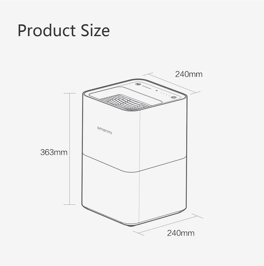 Xiaomi Mijia smartmi увлажнитель воздуха без смога, чистый испаритель, увеличивающий естественную влажность воздуха, бесшумный увлажнитель, управление с помощью приложения