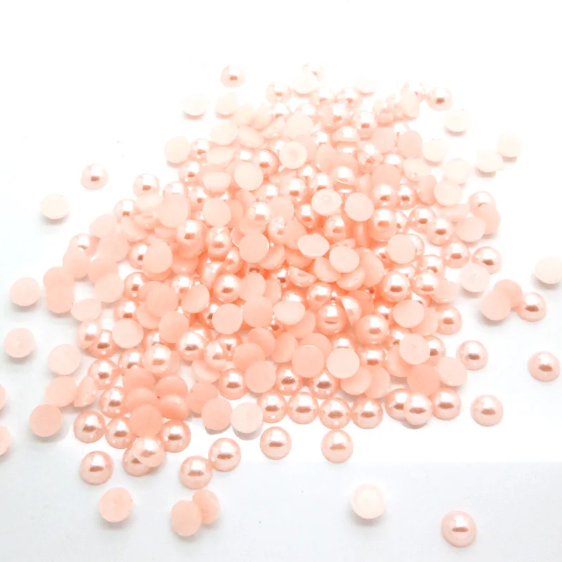2000 шт. 5 мм светло розовые полукруглые жемчужные бусины для рукоделия кабошон