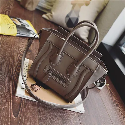 Bolsos Mujer, трапециевидная смайликовая сумка, роскошная Брендовая женская сумка из искусственной кожи, сумка через плечо от известного дизайнера, сумки через плечо - Цвет: khiki