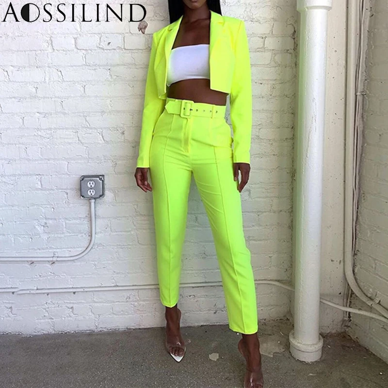 Осенний комплект из двух предметов AOSSILIND женские костюмы блейзер с длинным