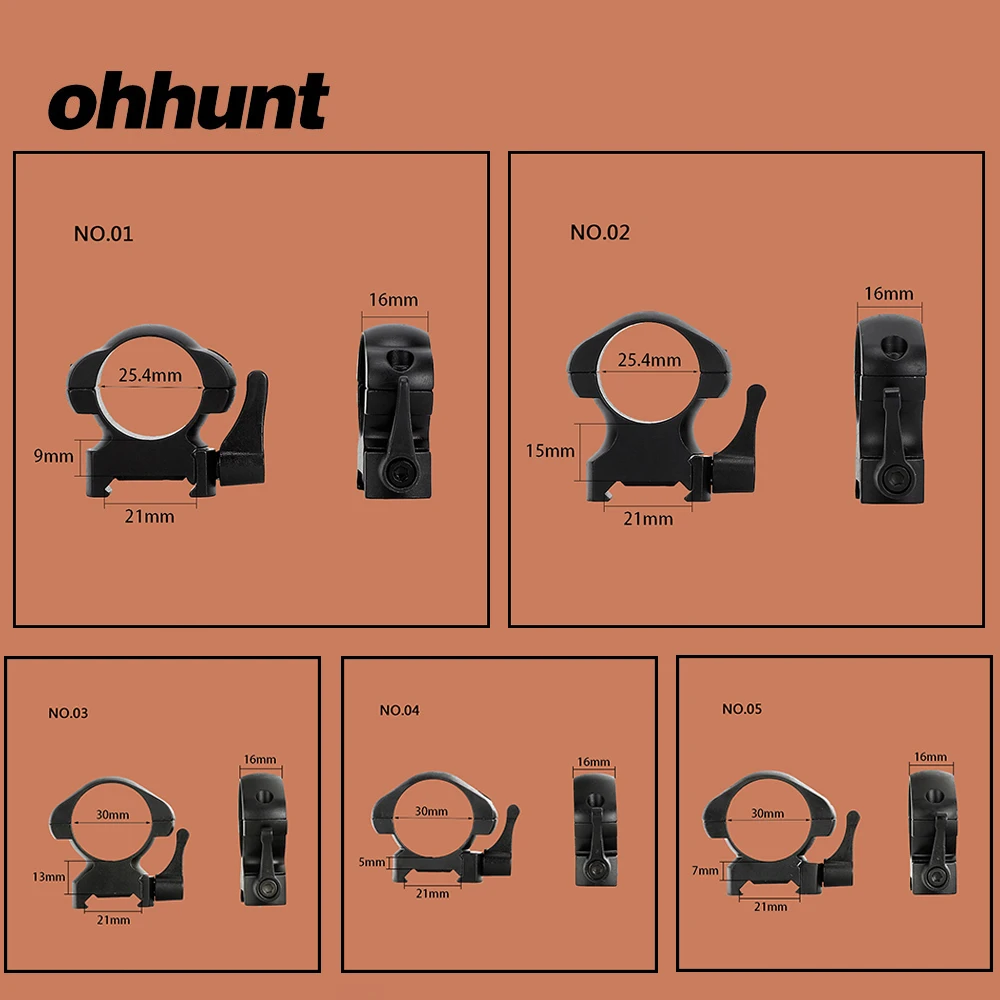 Ohhunt тактические 1 Дюймовые 25 4 мм или 30 стальные быстросъемные пикатинные кольца