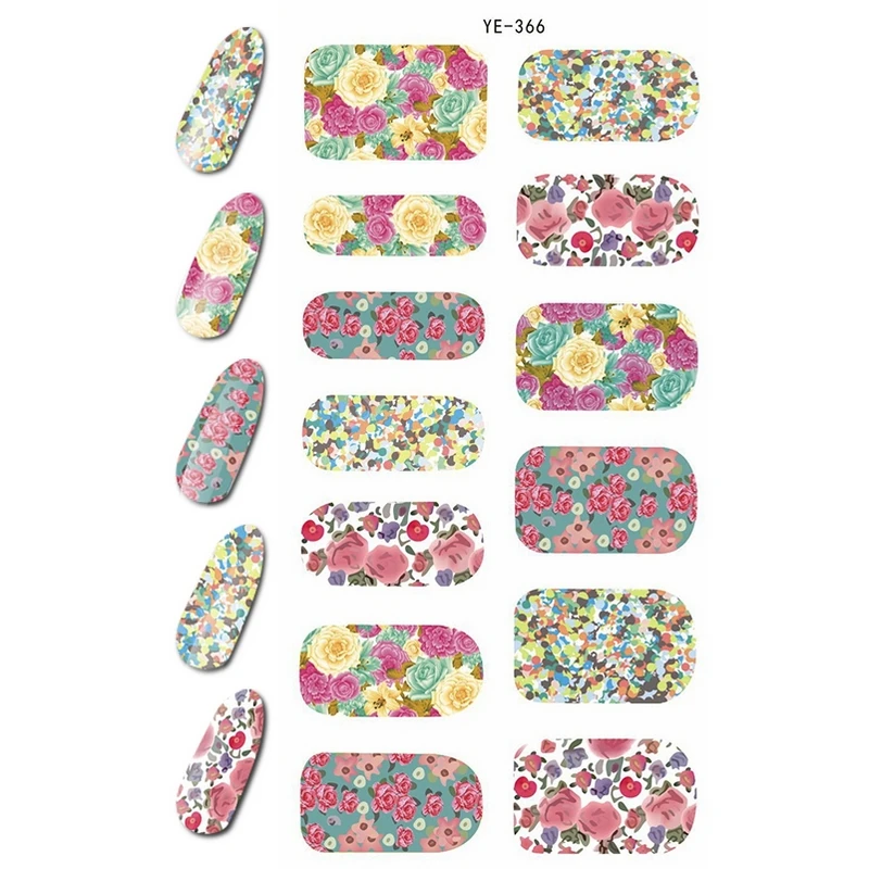

WATER TRANSFER DECAL NAIL ART NAIL STICKER FLOWER YELLOW DAISY FLYING PETAL FULL COVER ROSE LILY YE366-371