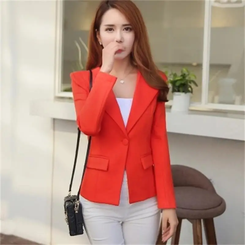 

Fashion spring new Korean fashion short jacket Slim small suit female jacket large size long sleeve professional suit jacket