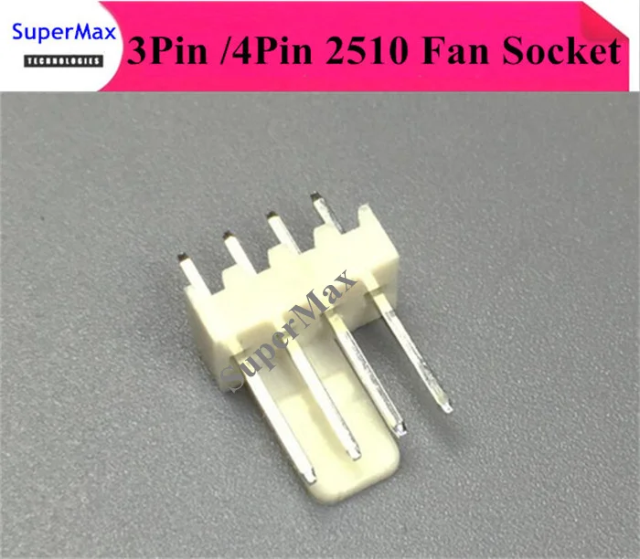 

Высококачественный вентилятор с белым пластиковым корпусом, 50 шт., 3-контактный 4-контактный разъем 2510 2,45, коннектор для компьютера