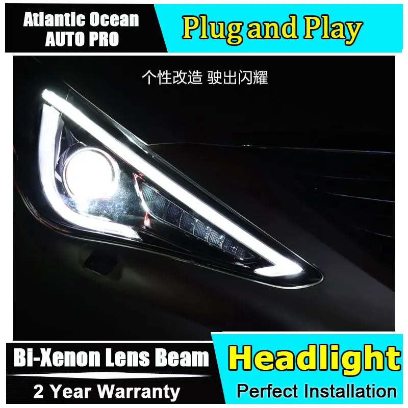 Автозапчасти Стиль светодиодный налобный фонарь для Hyundai Sonata задний 2011-2014 drl H7