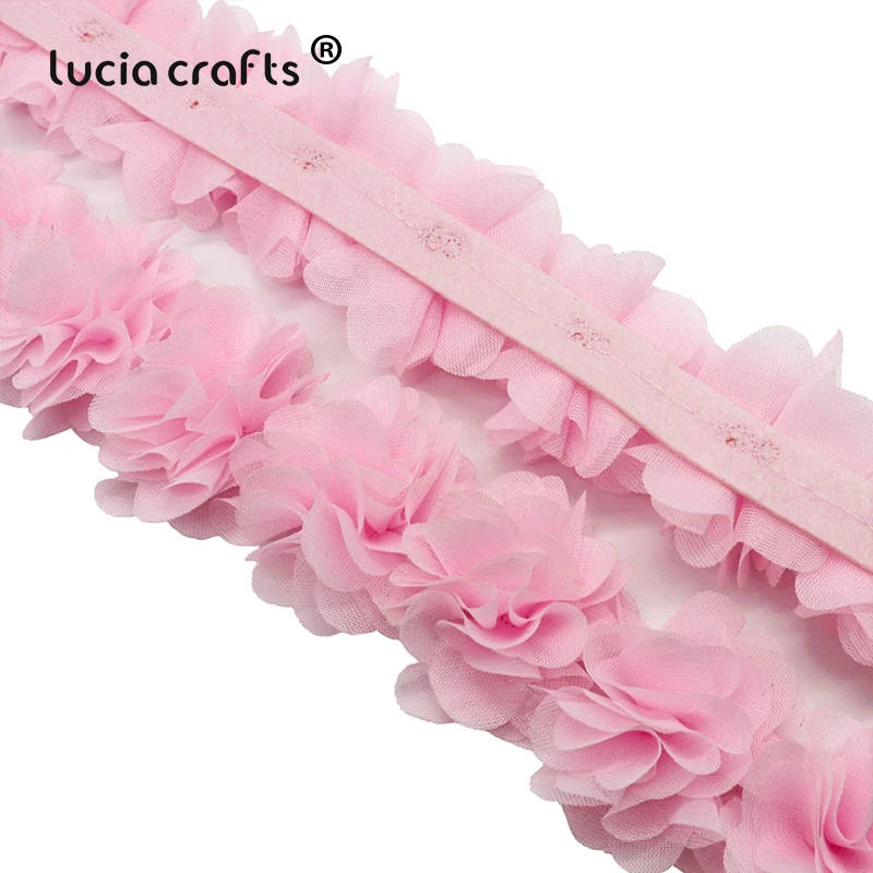 Lucia Crafts 1 ярд/партия кружевная ткань 10 цветов Цветочная отделка полиэфирная лента