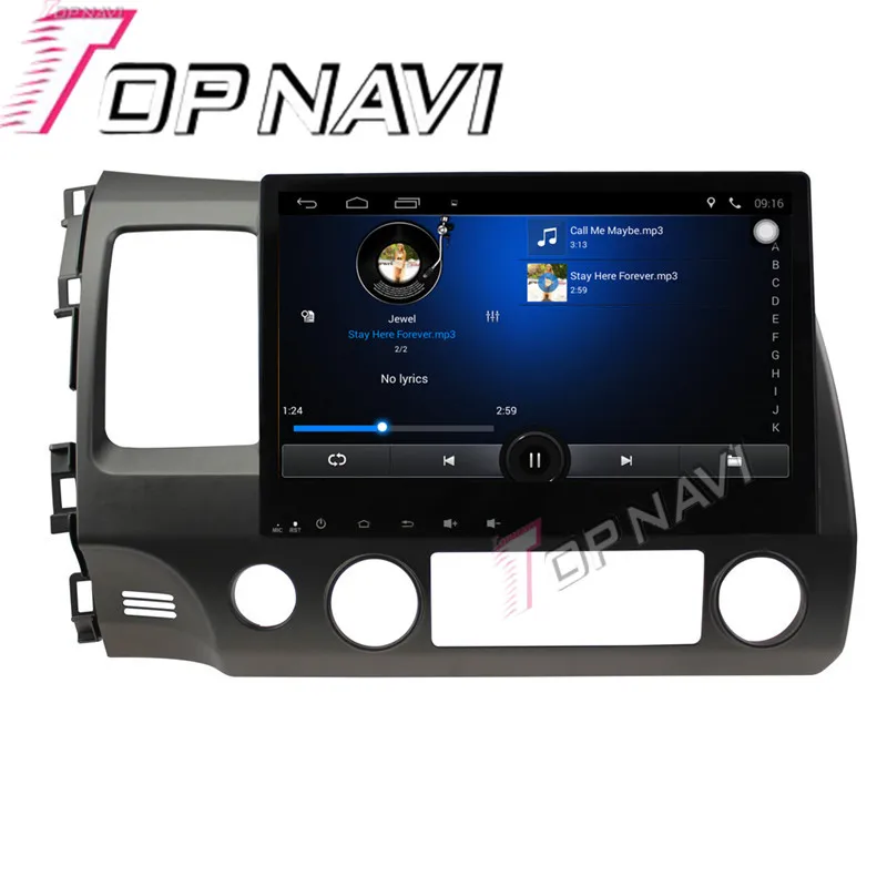Topnavi 10 1 ''четырехъядерный Android 6 0 Автомобильный GPS навигатор для Honda Civic 2006 2007 2008