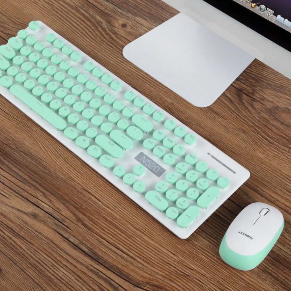Новая Лига N520 Беспроводная панк механическая ручная клавиатура мышь набор игровая клавиатура и мышь