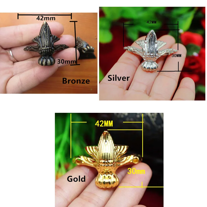 

Wholesale Antique Jewelry Gift Box Wood Case Decorative Feet Leg Corner Protector,42*30mm,100Pcs
