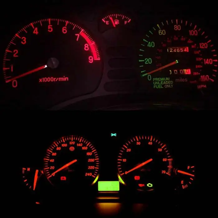 10 шт. T5-B8.5D-5050smd Светодиодная лампа SMD датчик скорости тире лампа приборной панели инструмент светильник 12 В LKS99