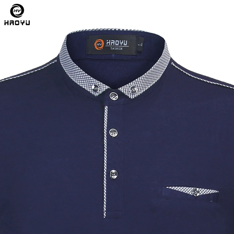 Мужская Повседневная рубашка-поло однотонная приталенная из мерсеризованного