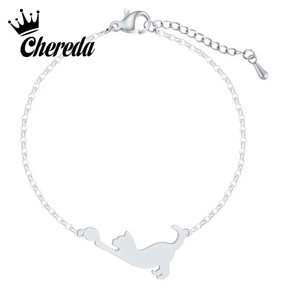 Chereda милые браслеты с кошкой женские очаровательные ювелирные изделия