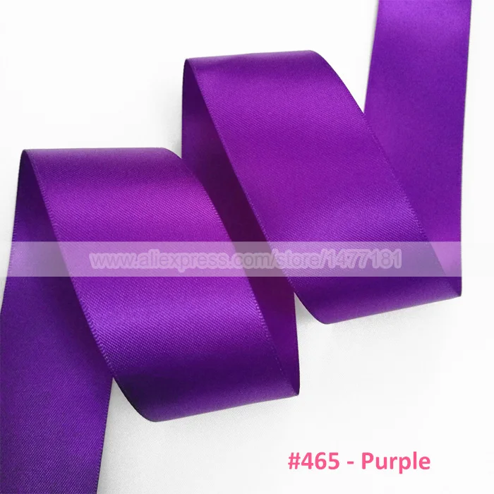 465 Purple 25 ярдов) высокое качество " 5 см 50 мм Двусторонняя атласная лента полиэстер двухсторонняя ленты для свадебного украшения ремесла - Цвет: 465 Purple