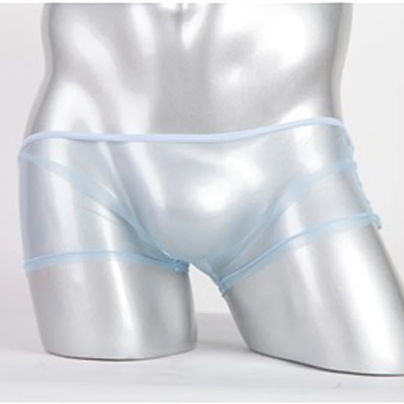 light blue VANSTINBUM, боксеры, шорты, сексуальные, для мужчин, сетка, Прозрачное нижнее белье, модные, дышащие, эротические, спандекс, u-образные, боксеры, трусы - Цвет: light blue