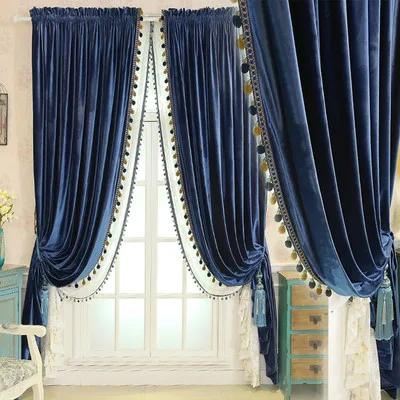 1pc curtain Итальянские бархатные занавески s для гостиной, спальни, кухни, американские Ультра-мягкие занавески, одноцветные утолщенные на заказ Оконные Занавески - Цвет: 1pc curtain